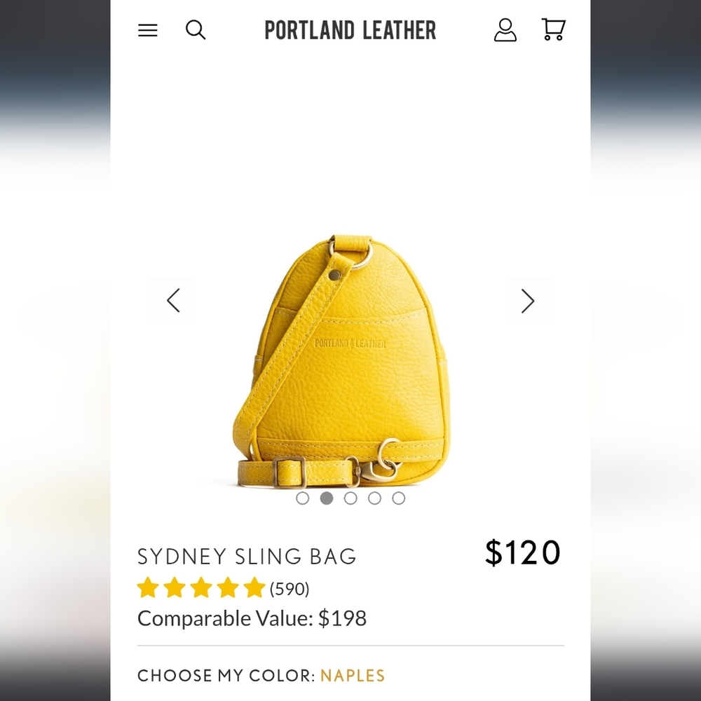 Portland Leather PLG Sydney Sling Bag Naples - Picture 3 of 9